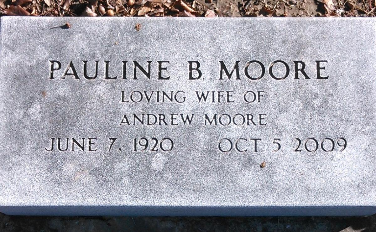OK, Grove, Buzzard Cemetery, Moore, Pauline B. Headstone