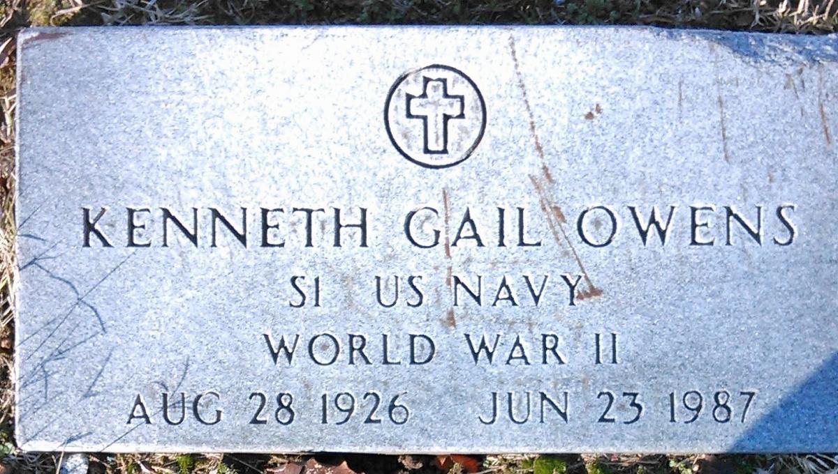 OK, Grove, Buzzard Cemetery, Owens, Kenneth Military Stone