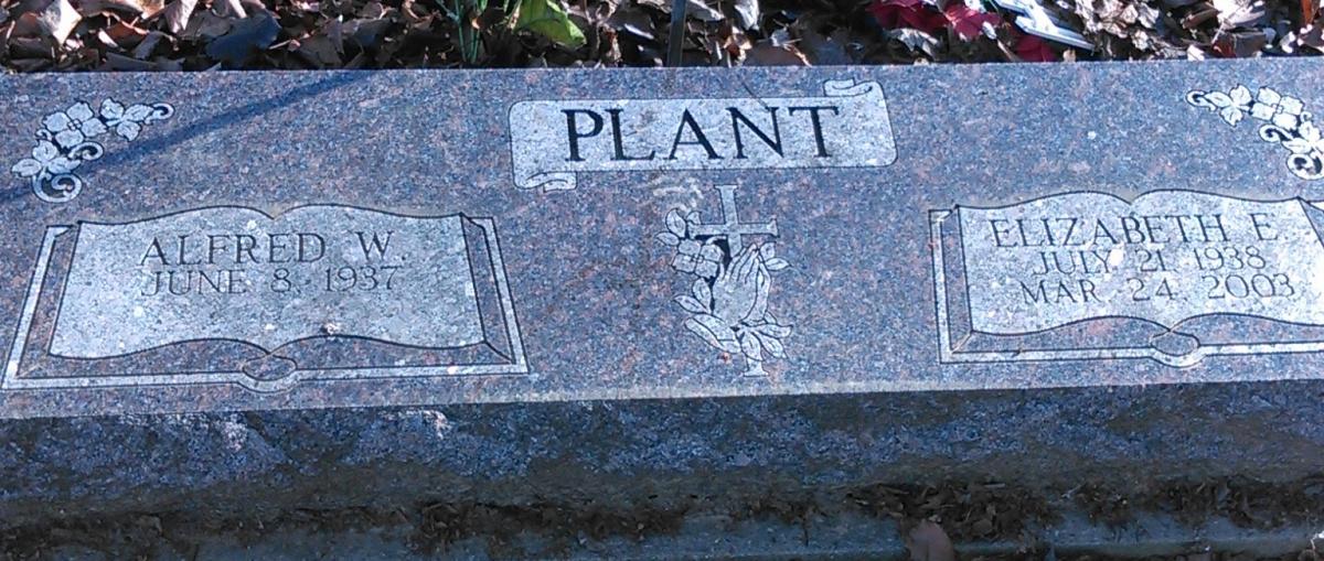 OK, Grove, Buzzard Cemetery, Plant, Alfred W. & Elizabeth E. Headstone