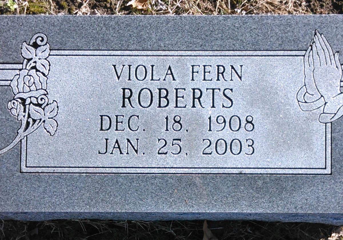 OK, Grove, Buzzard Cemetery, Roberts, Viola Fern Headstone