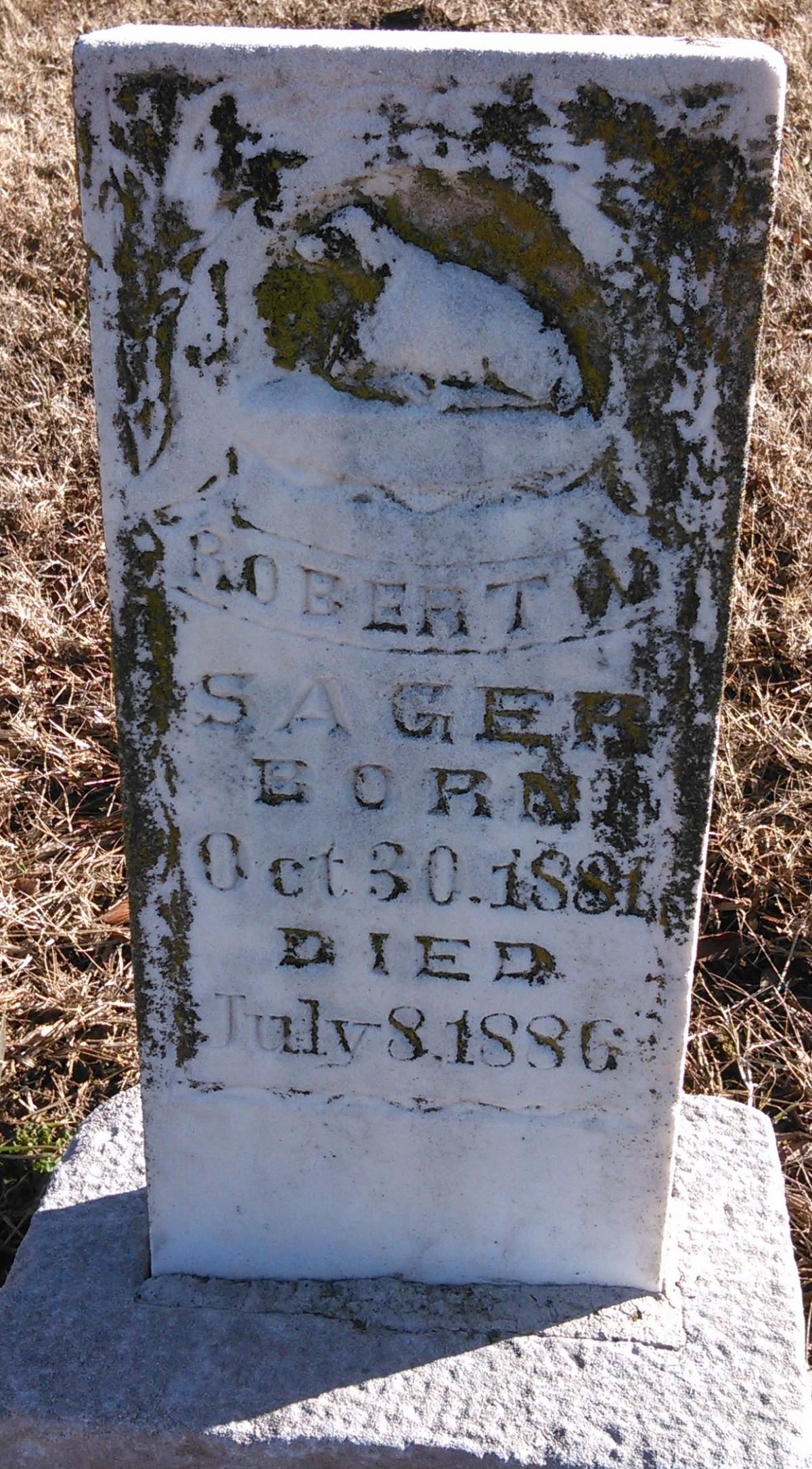 OK, Grove, Buzzard Cemetery, Sager, Robert N. Headstone