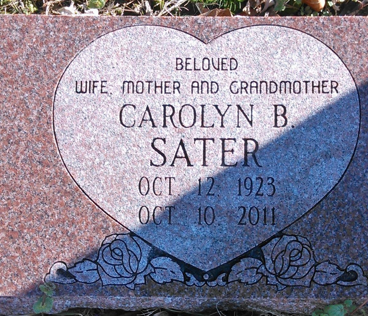 OK, Grove, Buzzard Cemetery, Sater, Carolyn B. Headstone