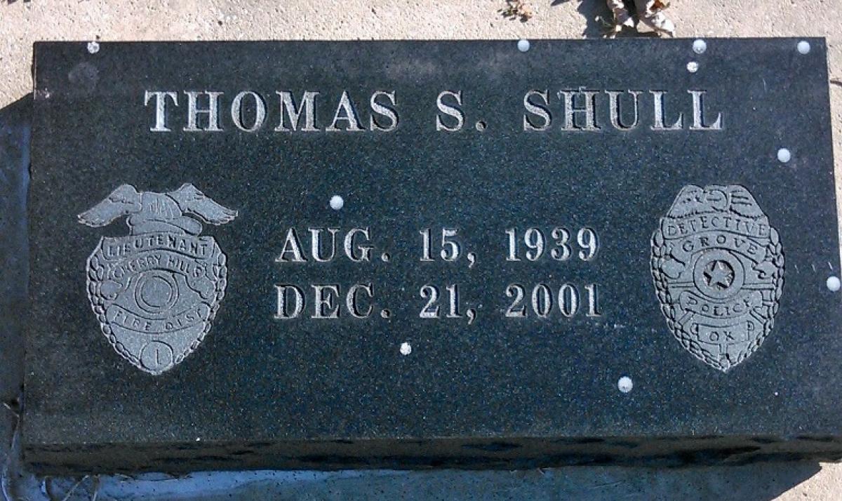 OK, Grove, Buzzard Cemetery, Shull, Thomas S. Headstone