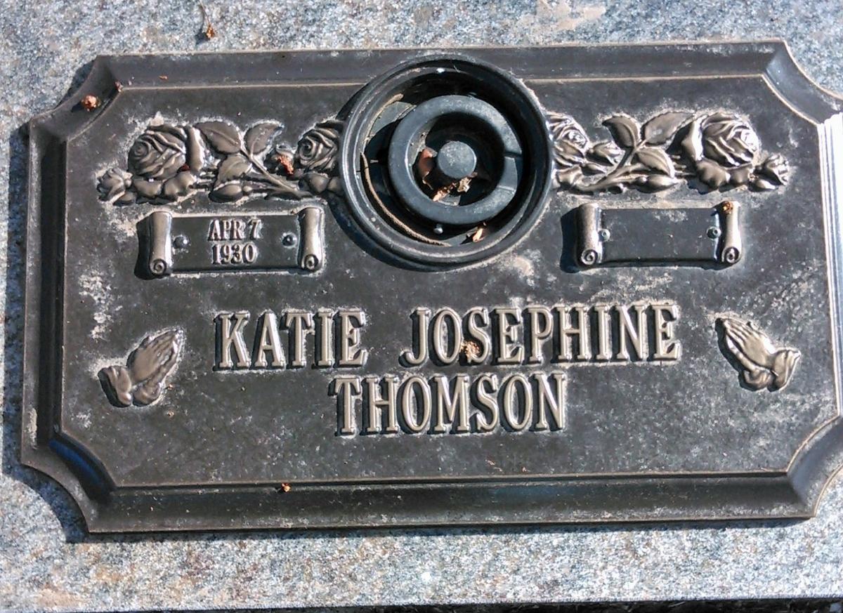 OK, Grove, Buzzard Cemetery, Thomson, Katie Josephine Headstone