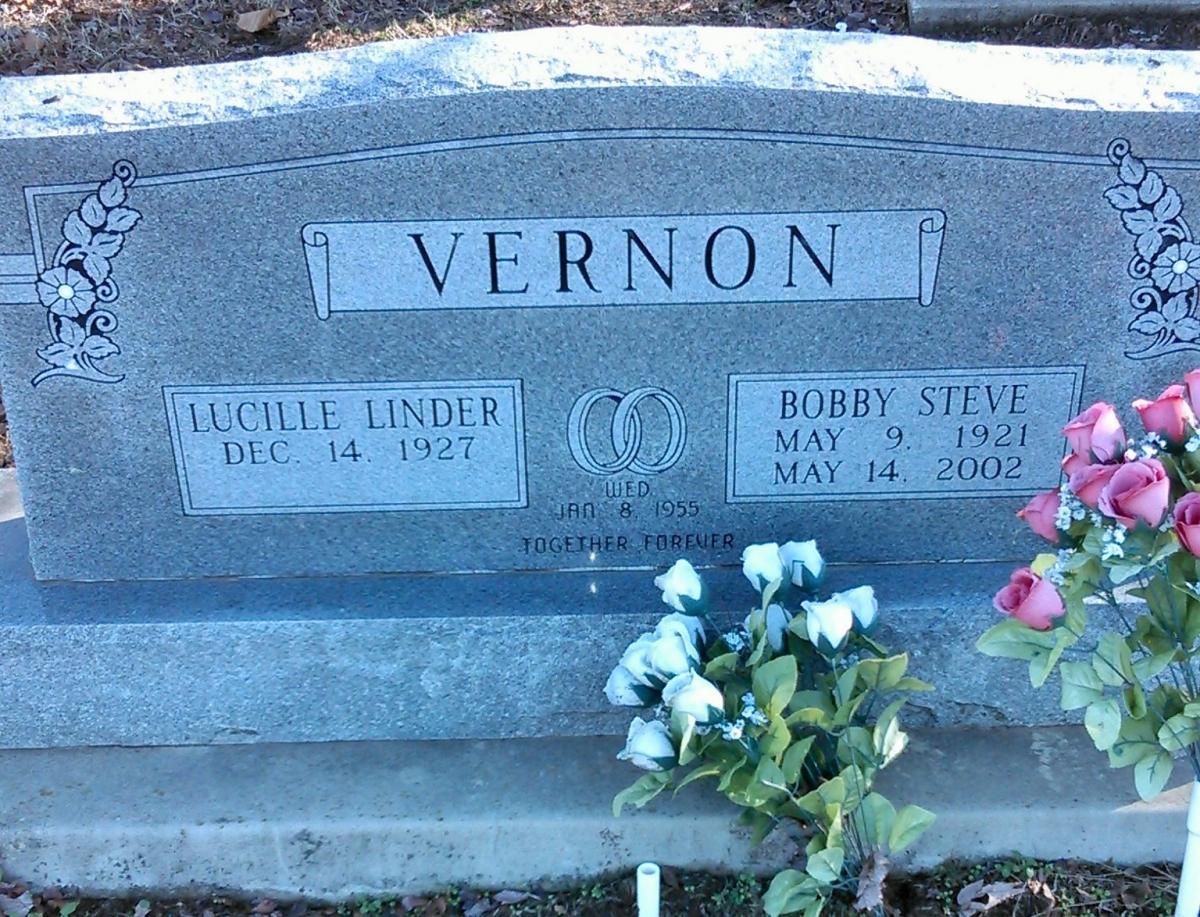 OK, Grove, Buzzard Cemetery, Vernon, Bobby Steve & Lucille Linder Headstone