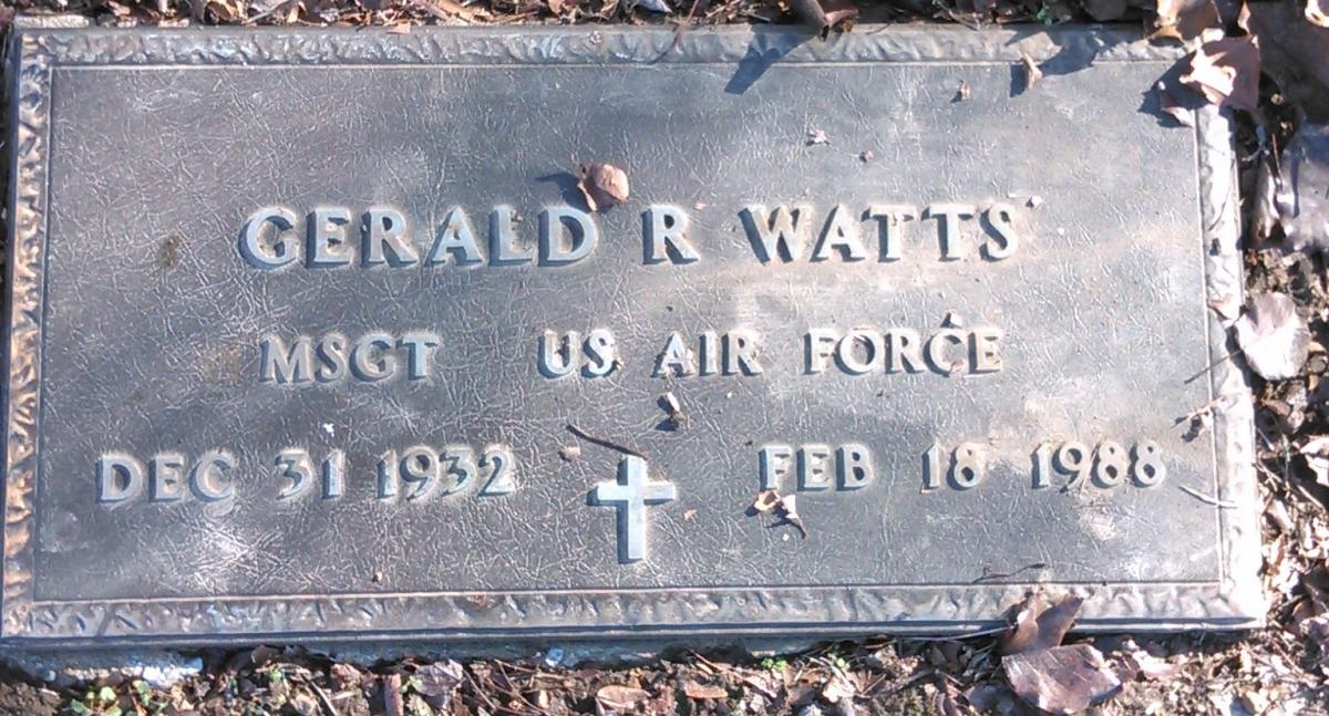 OK, Grove, Buzzard Cemetery, Watts, Gerald R. Headstone