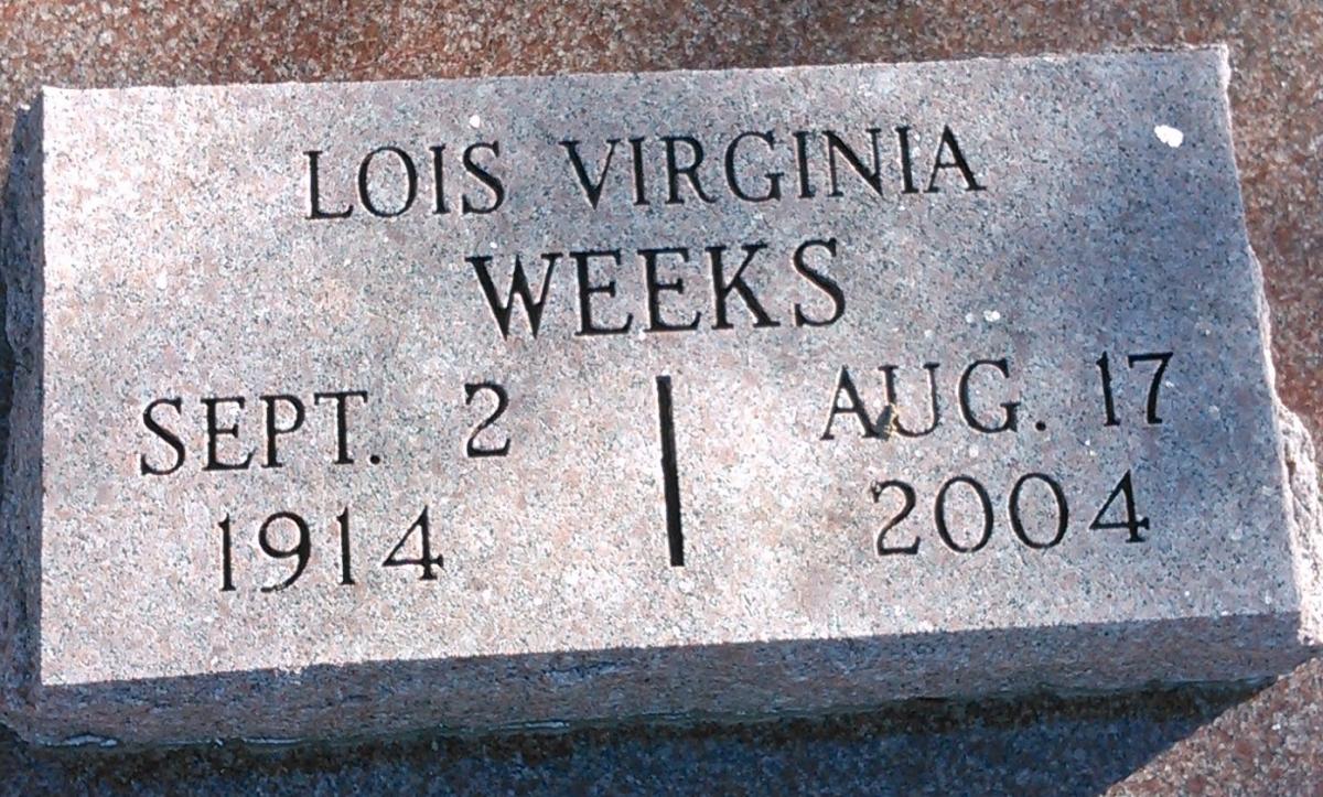 OK, Grove, Buzzard Cemetery, Weeks, Lois Virginia Headstone