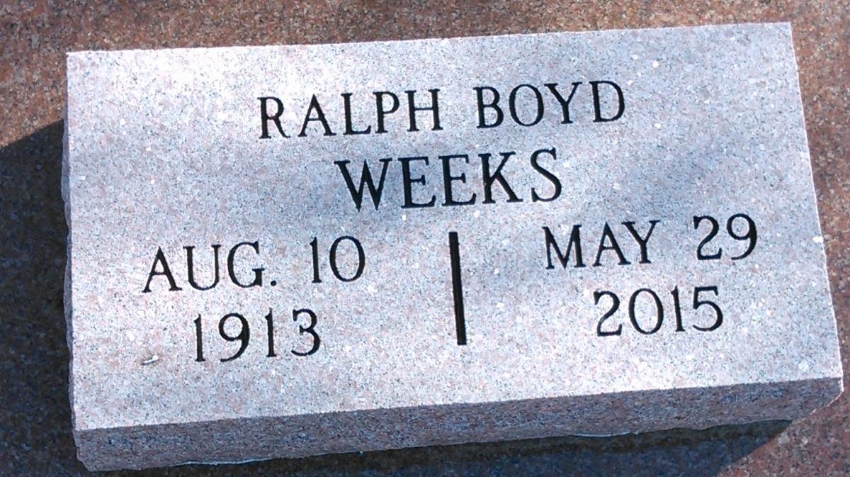 OK, Grove, Buzzard Cemetery, Weeks, Ralph Boyd Headstone