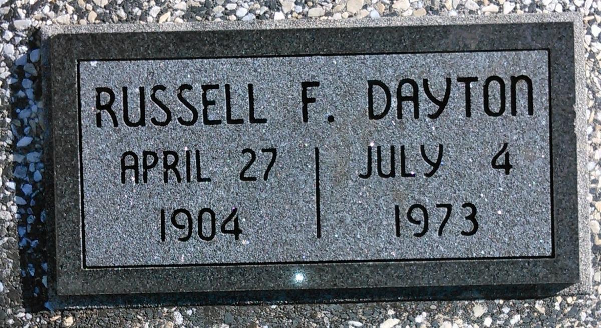 OK, Grove, Buzzard Cemetery, Dayton, Russell F. Headstone