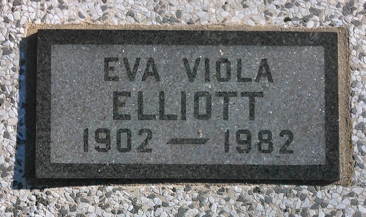 OK, Grove, Buzzard Cemetery, Elliott, Eva Viola Headstone