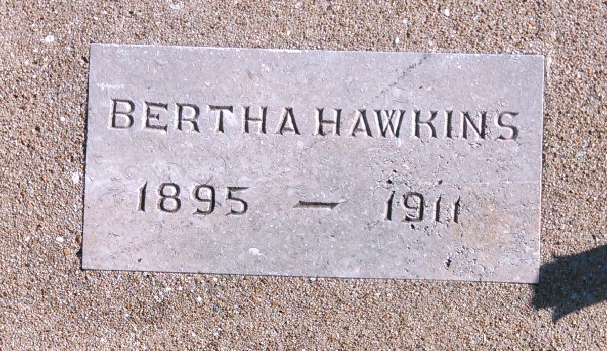 OK, Grove, Buzzard Cemetery, Hawkins, Bertha Headstone