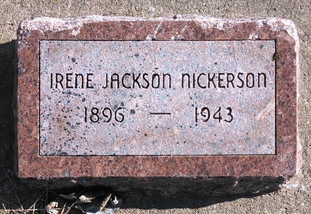 OK, Grove, Buzzard Cemetery, Nickerson, Irene Jackson Headstone