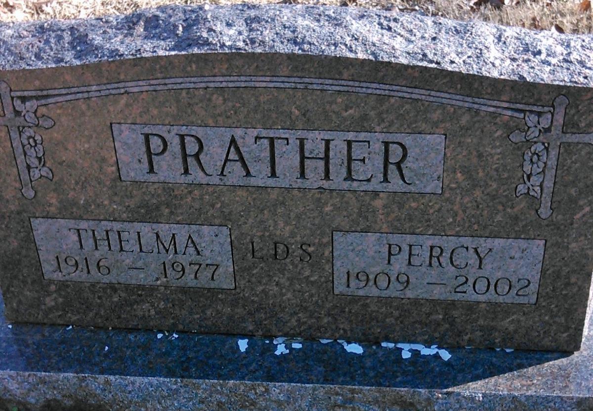 OK, Grove, Buzzard Cemetery, Prather, Percy H. & Thelma Headstone