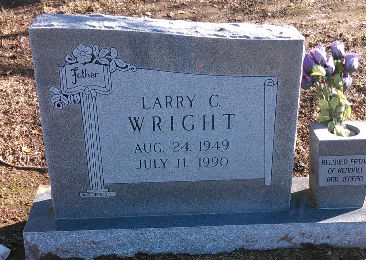 OK, Grove, Buzzard Cemetery, Wright, Larry C. Headstone