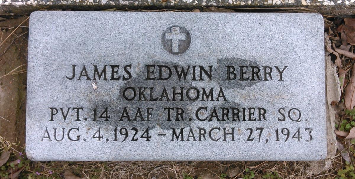 OK, Grove, Olympus Cemetery, Berry, James Edwin Military Headstone