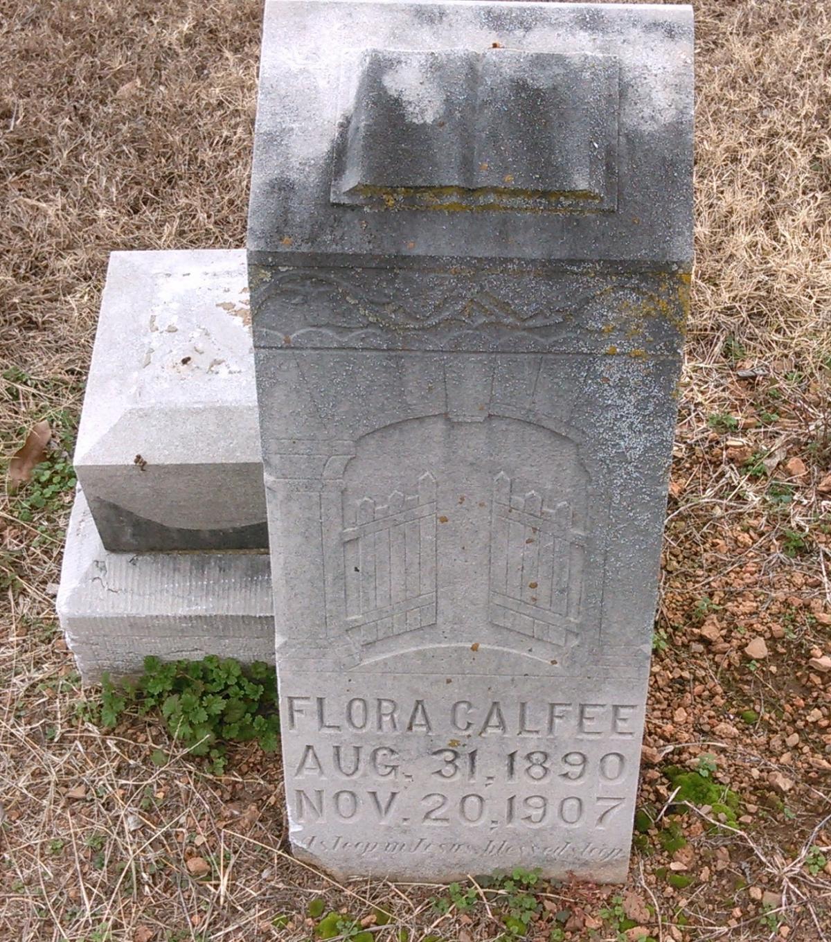 OK, Grove, Olympus Cemetery, Calfee, Flora Headstone