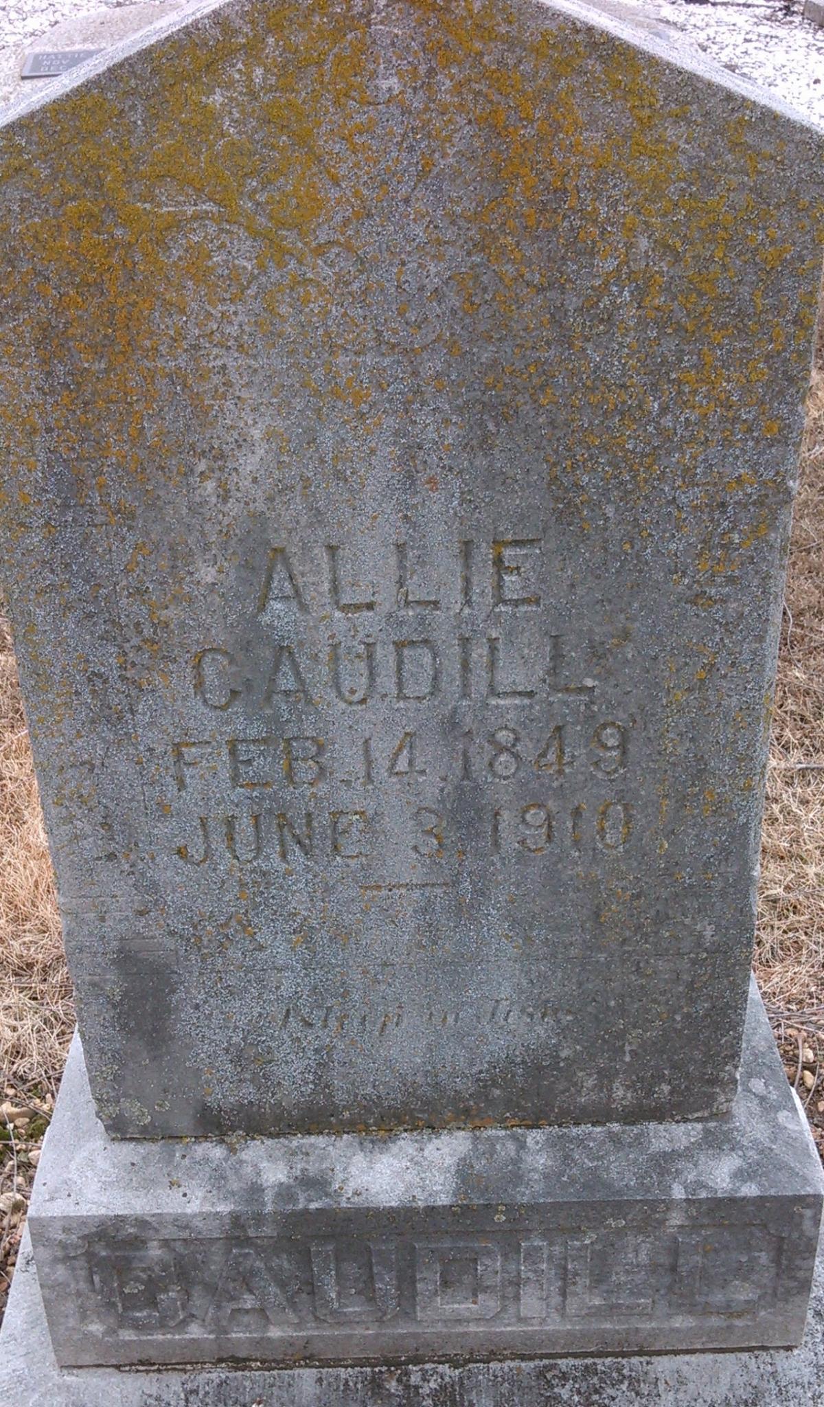 OK, Grove, Olympus Cemetery, Caudill, Allie Headstone