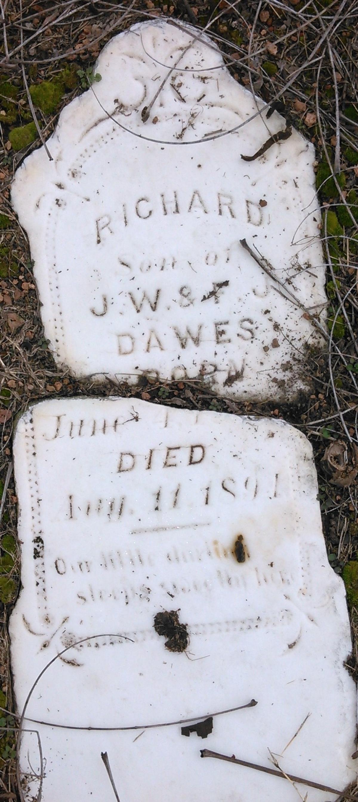 OK, Grove, Olympus Cemetery, Dawes, Richard Headstone