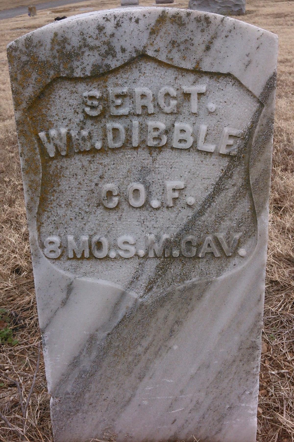 OK, Grove, Olympus Cemetery, Dibble, Wm. Sergt. Headstone
