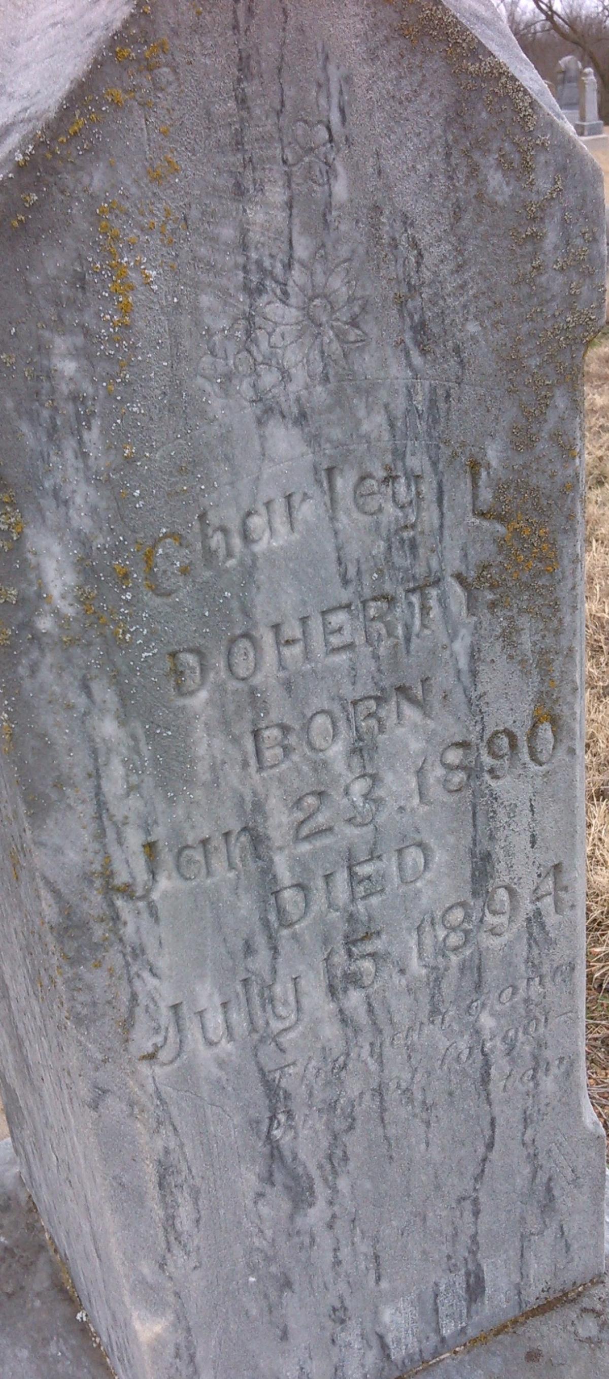 OK, Grove, Olympus Cemetery, Doherty, Charley L. Headstone