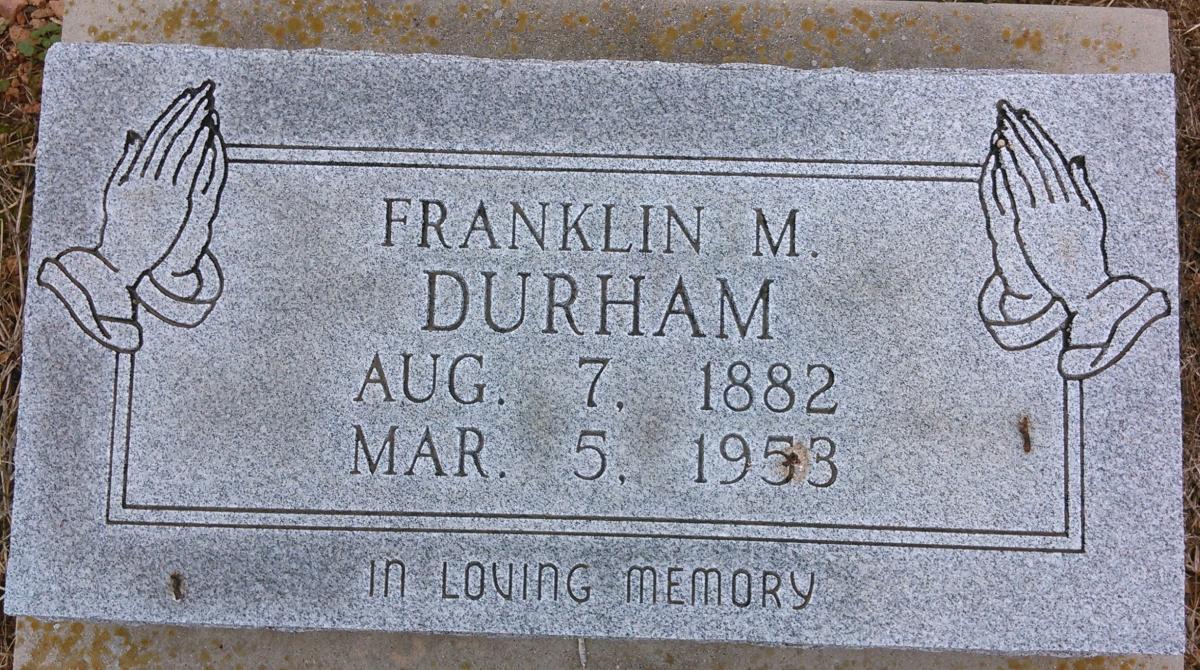 OK, Grove, Olympus Cemetery, Durham, Franklin N. Headstone