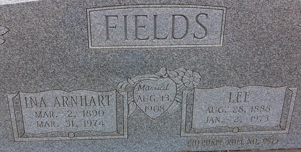 OK, Grove, Olympus Cemetery, Fields, Lee & Ina Arnhart Headstone
