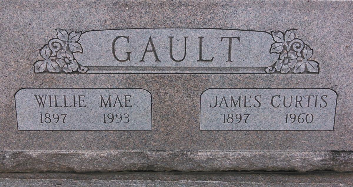 OK, Grove, Olympus Cemetery, Gault, James Curtis & Willie Mae Headstone