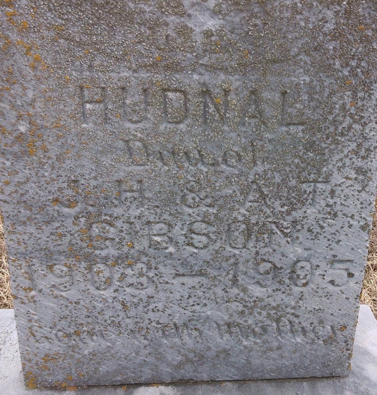 OK, Grove, Olympus Cemetery, Gibson, Hudnal Headstone