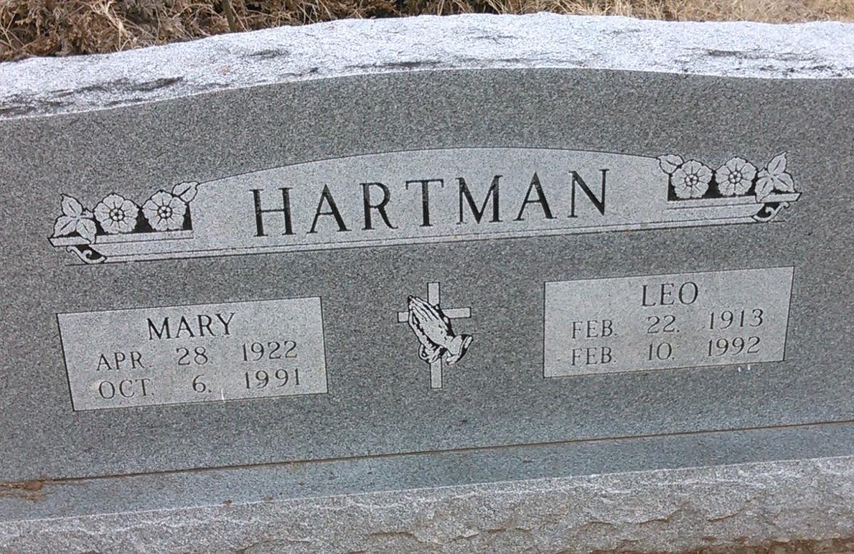 OK, Grove, Olympus Cemetery, Hartman, Leo & Mary Headstone