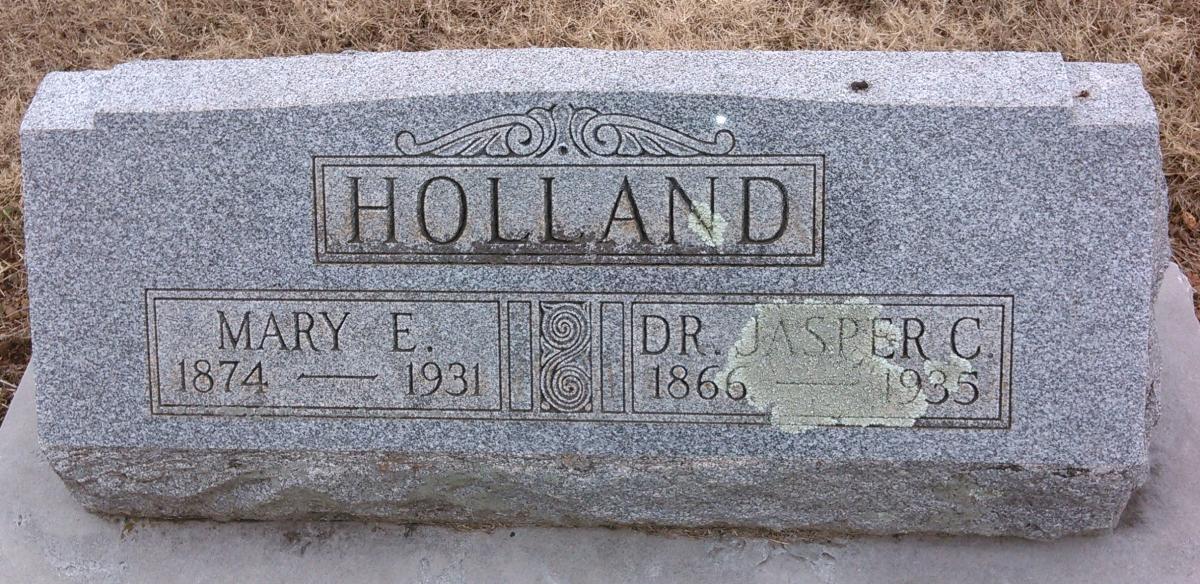 OK, Grove, Olympus Cemetery, Holland, Dr. Jasper C. & Mary E. Headstone