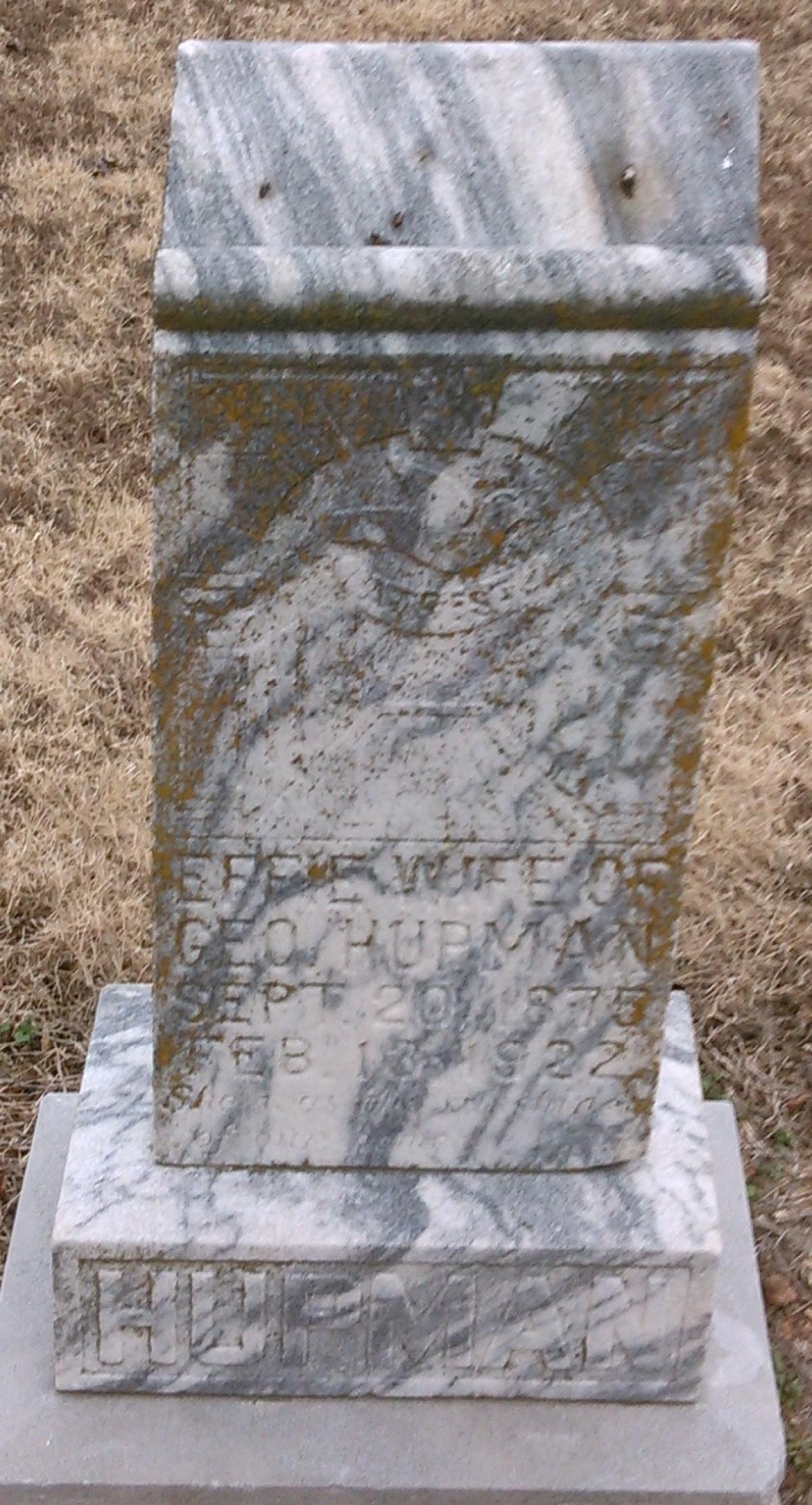 OK, Grove, Olympus Cemetery, Hupman, Effie Headstone