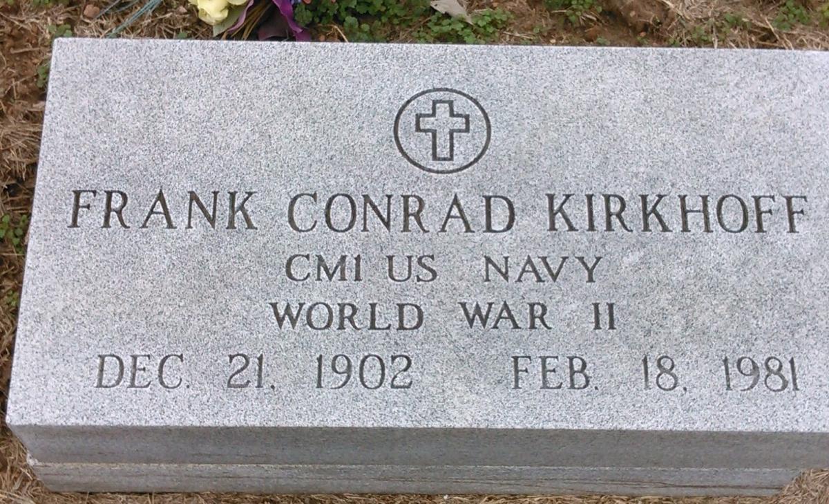 OK, Grove, Olympus Cemetery, Kirkhoff, Frank Conrad Military Headstone