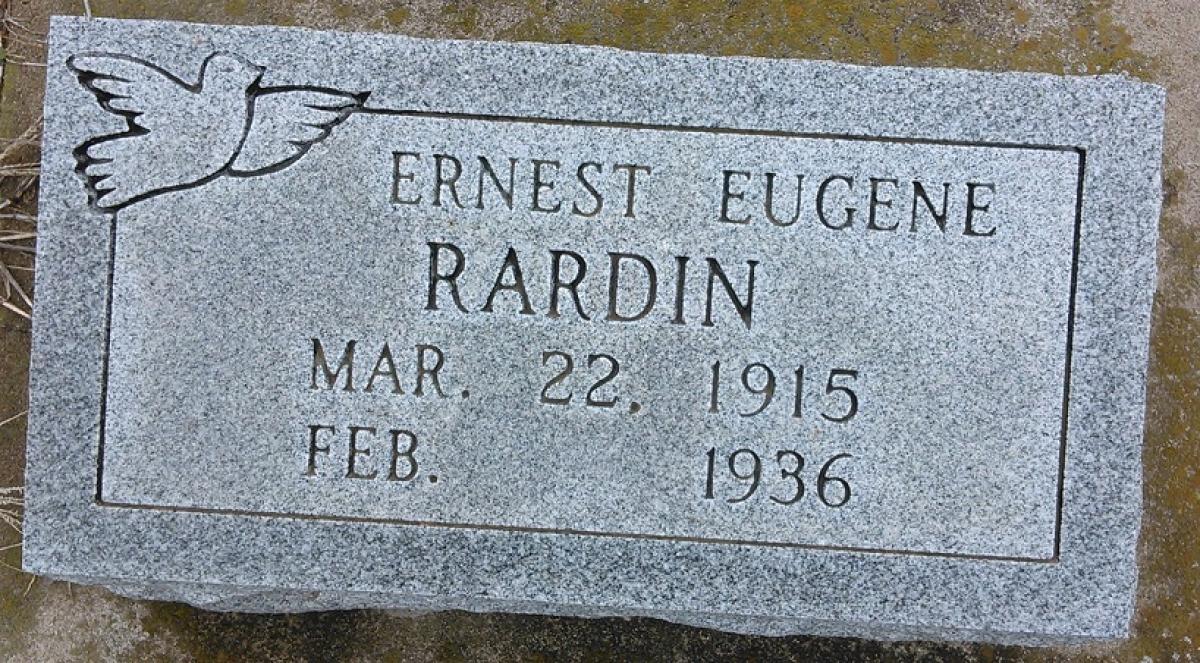 OK, Grove, Olympus Cemetery, Rardin, Ernest Eugene Headstone