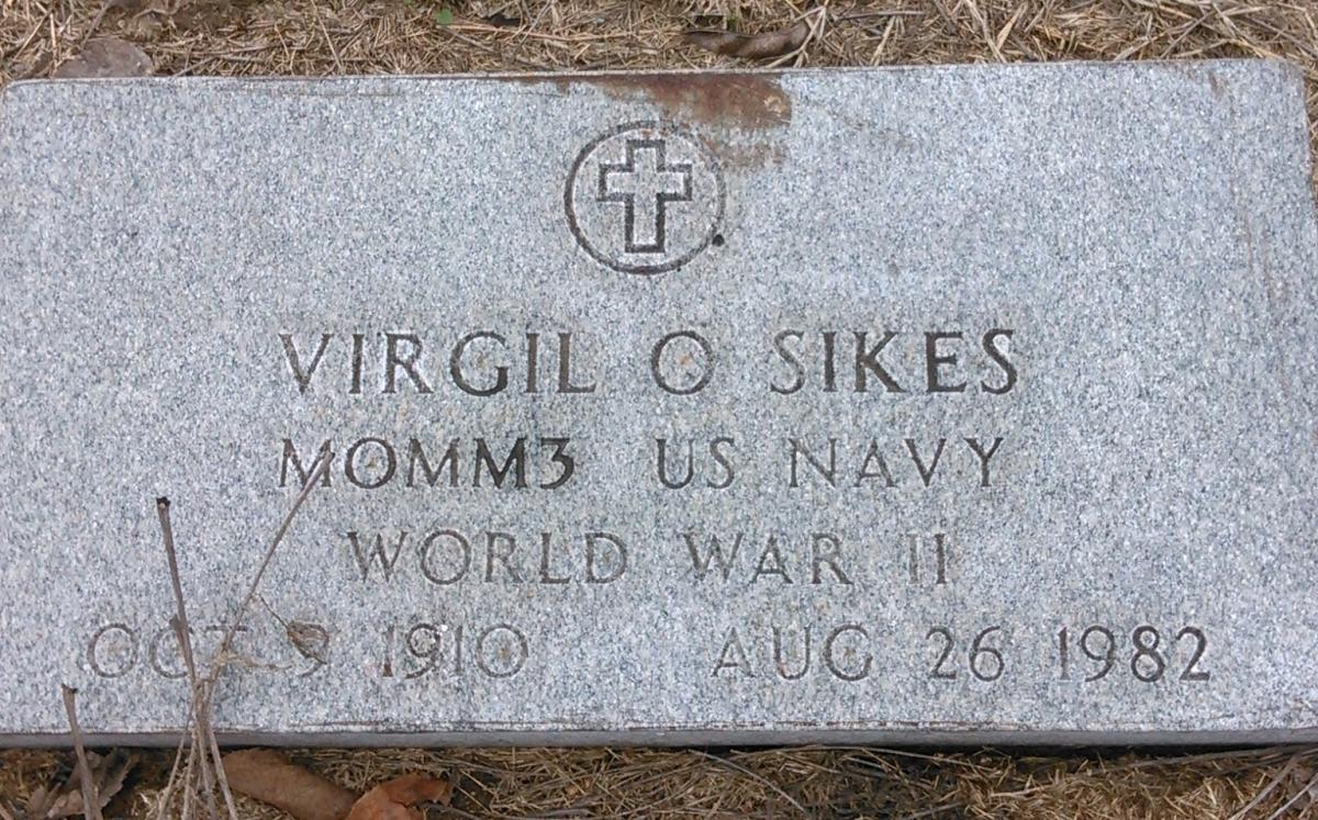 OK, Grove, Olympus Cemetery, Sikes, Virgil O. Military Headstone