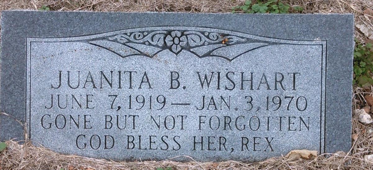 OK, Grove, Olympus Cemetery, Wishart, Juanita B. Headstone