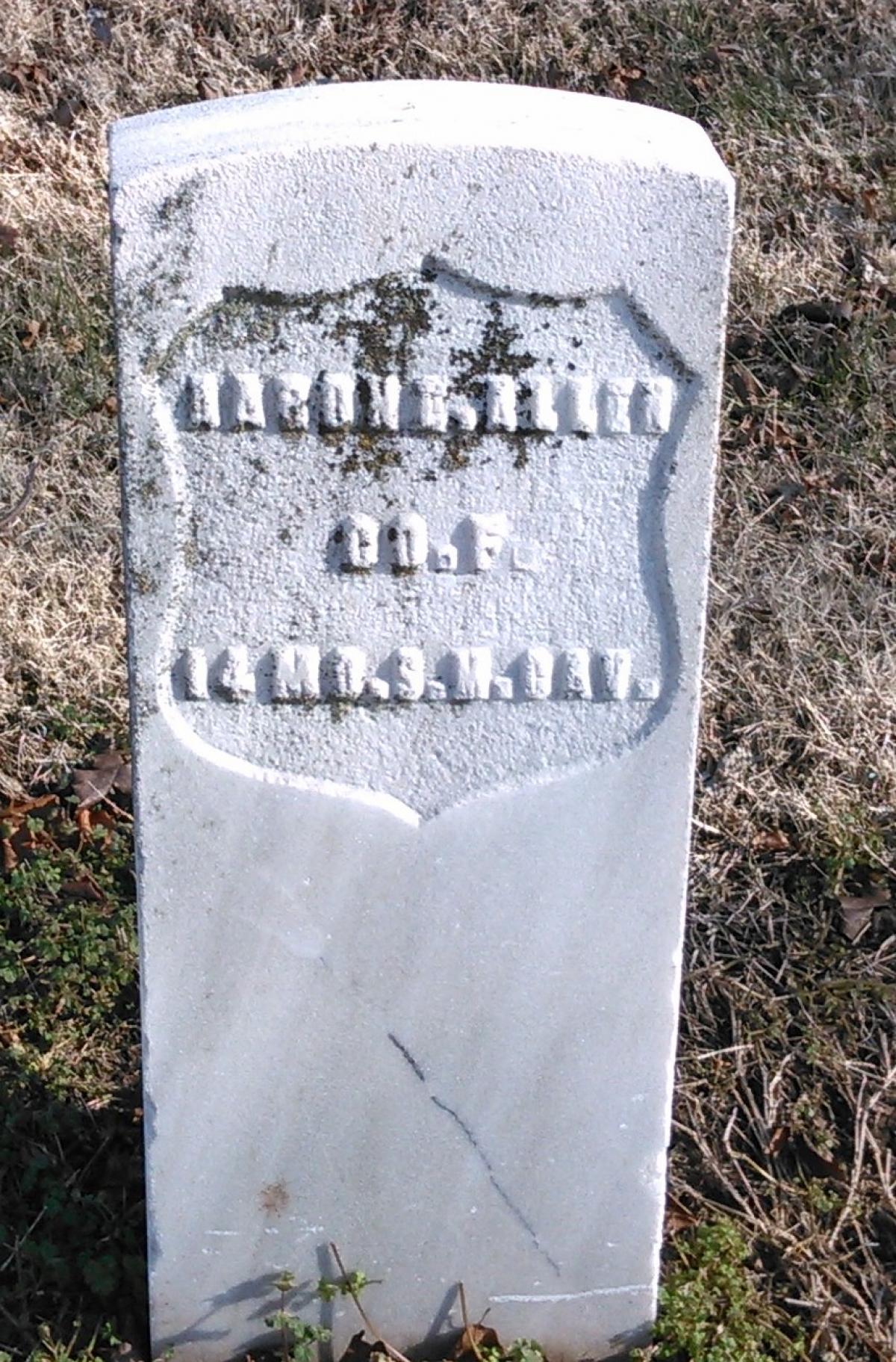 OK, Grove, Buzzard Cemetery, Allen, Aaron E. Headstone