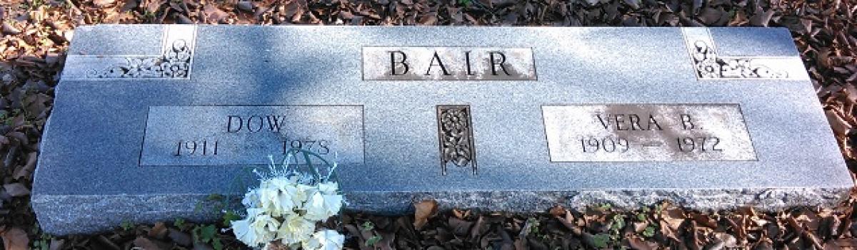 OK, Grove, Buzzard Cemetery, Bair, Dow & Vera B. Headstone