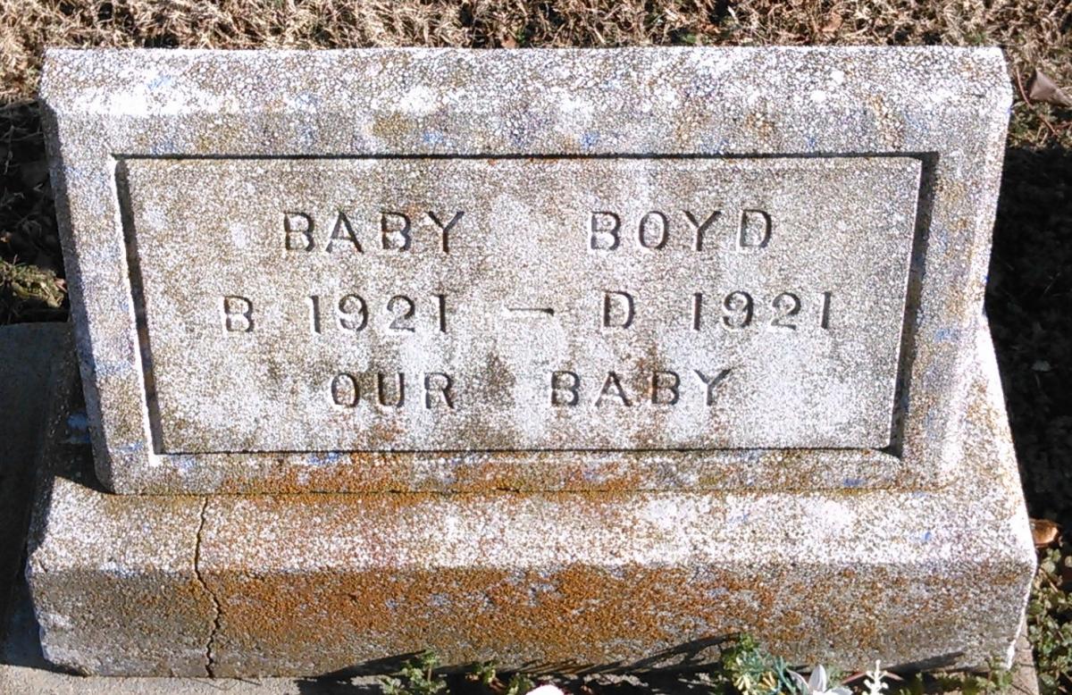 OK, Grove, Buzzard Cemetery, Boyd, Infant Headstone