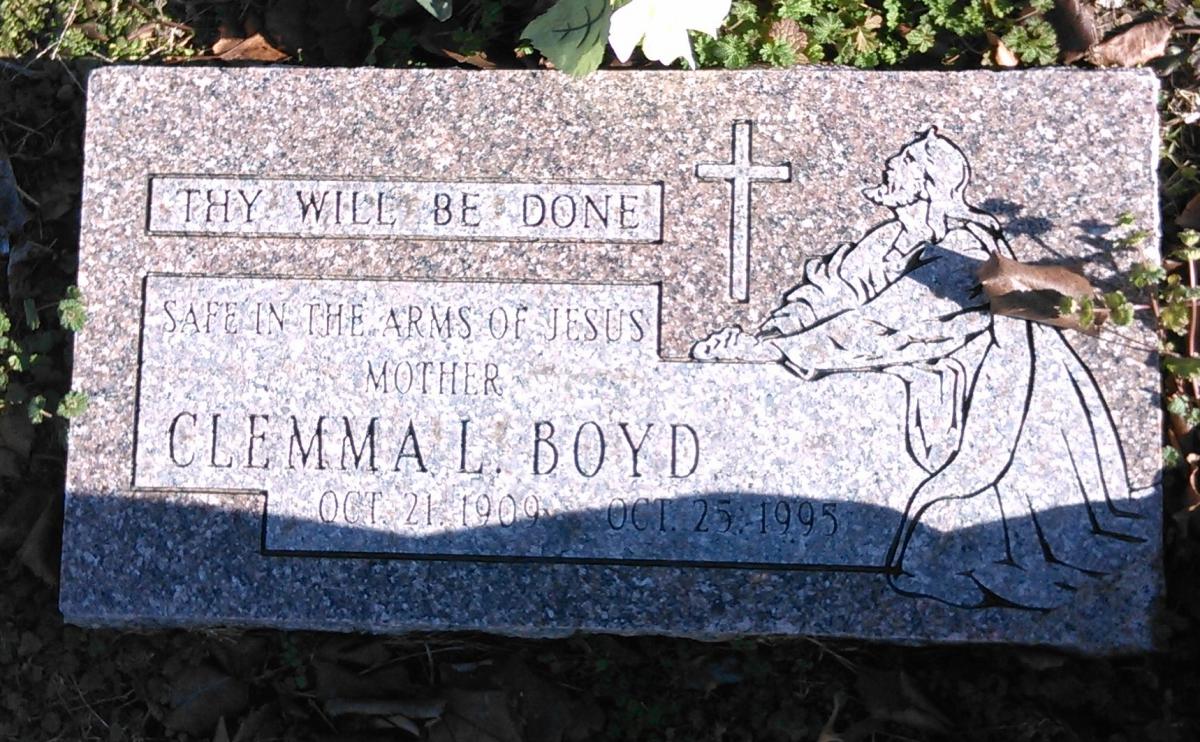 OK, Grove, Buzzard Cemetery, Boyd, Clemma L. Headstone