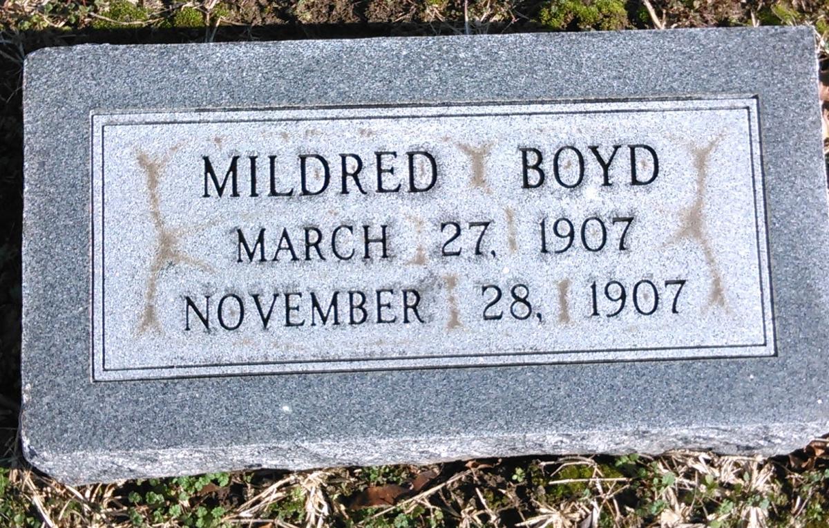 OK, Grove, Buzzard Cemetery, Boyd, Mildred Headstone