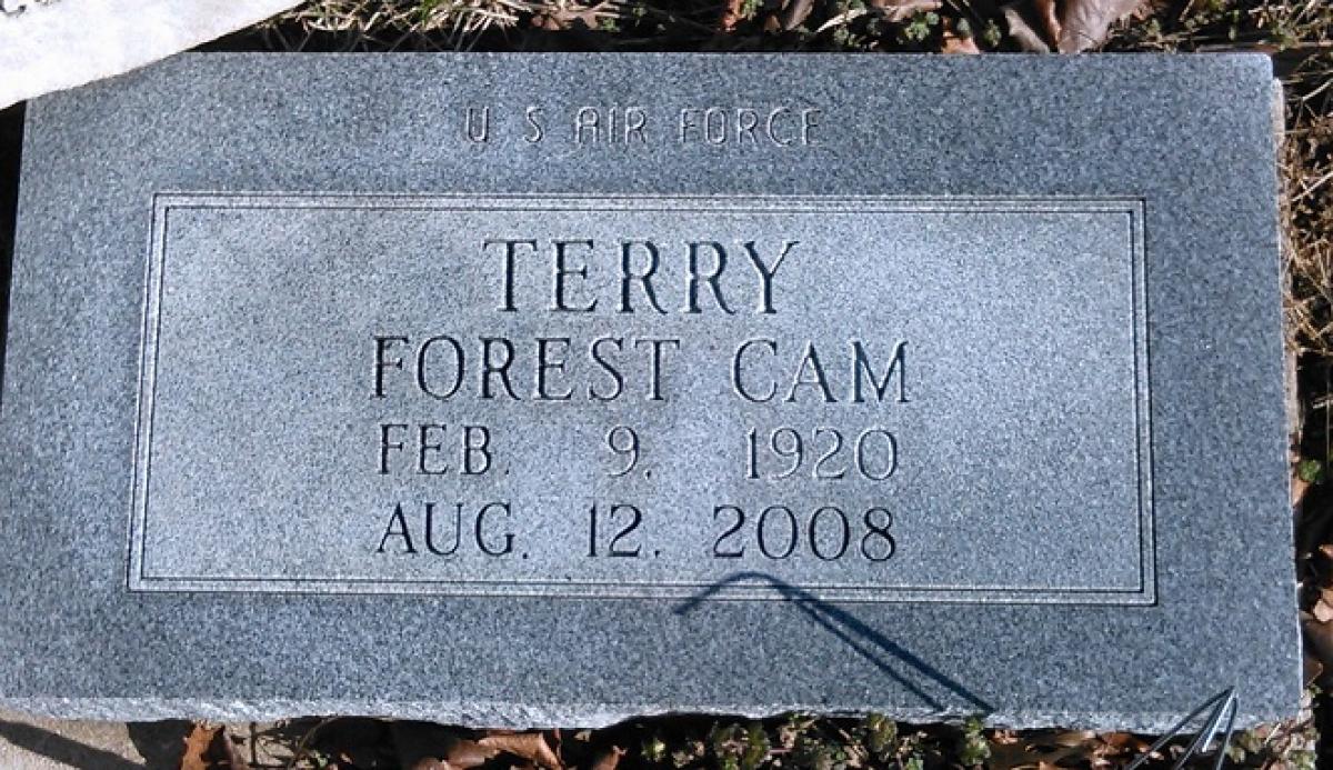 OK, Grove, Buzzard Cemetery, Terry, Forest Cam Headstone