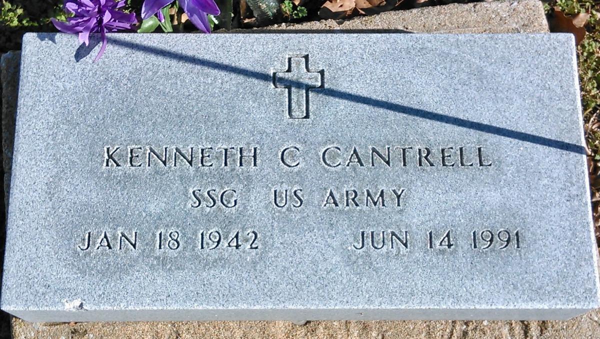 OK, Grove, Buzzard Cemetery, Cantrell, Kenneth C. Military Headstone