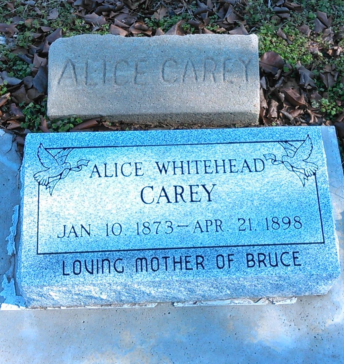 OK, Grove, Buzzard Cemetery, Carey, Alice Whitehead Headstone