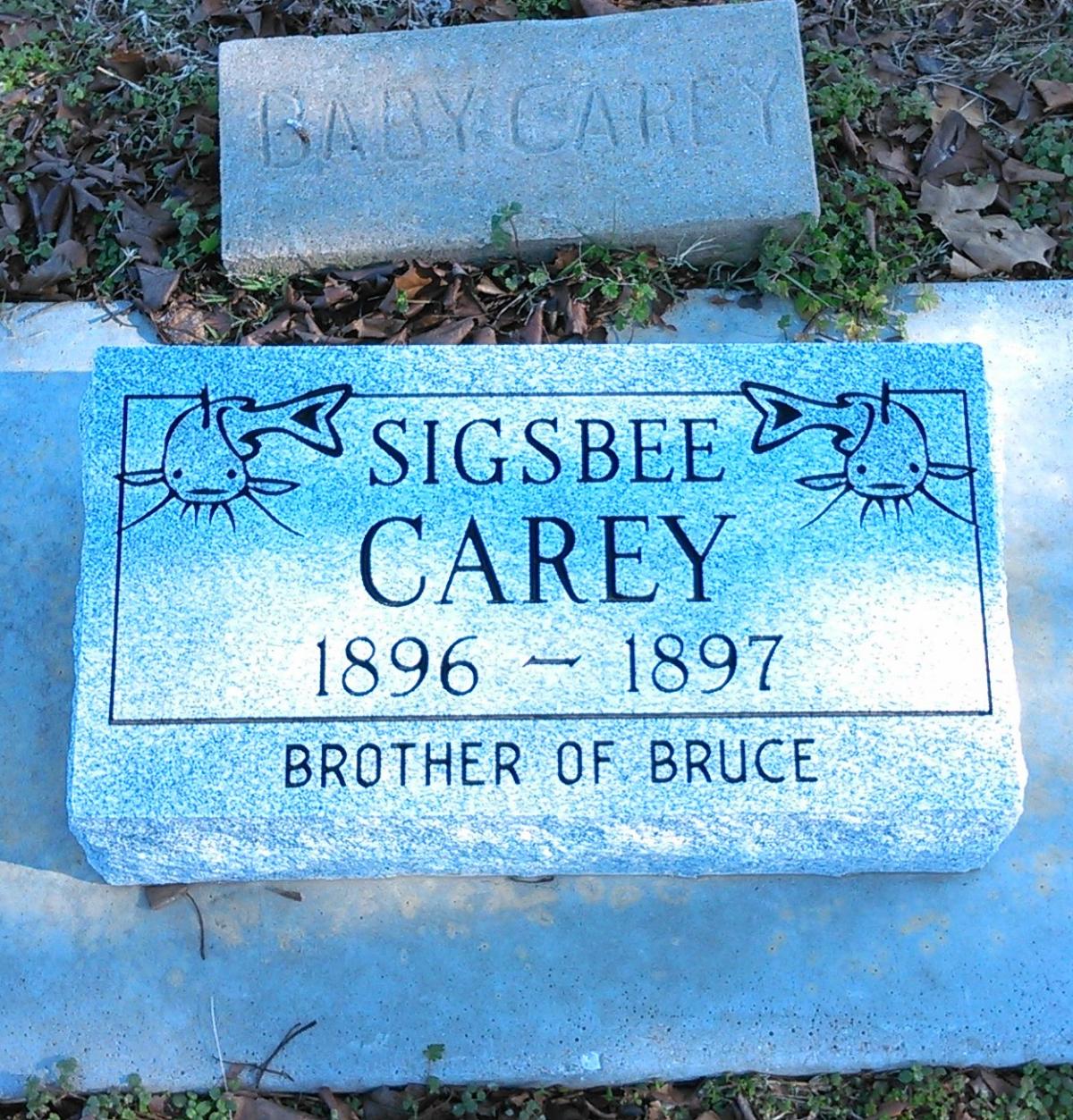 OK, Grove, Buzzard Cemetery, Carey, Sigsbee Headstone