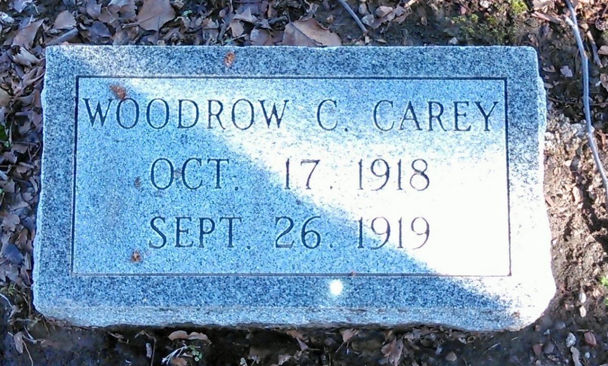 OK, Grove, Buzzard Cemetery, Carey, Woodrow C. Headstone