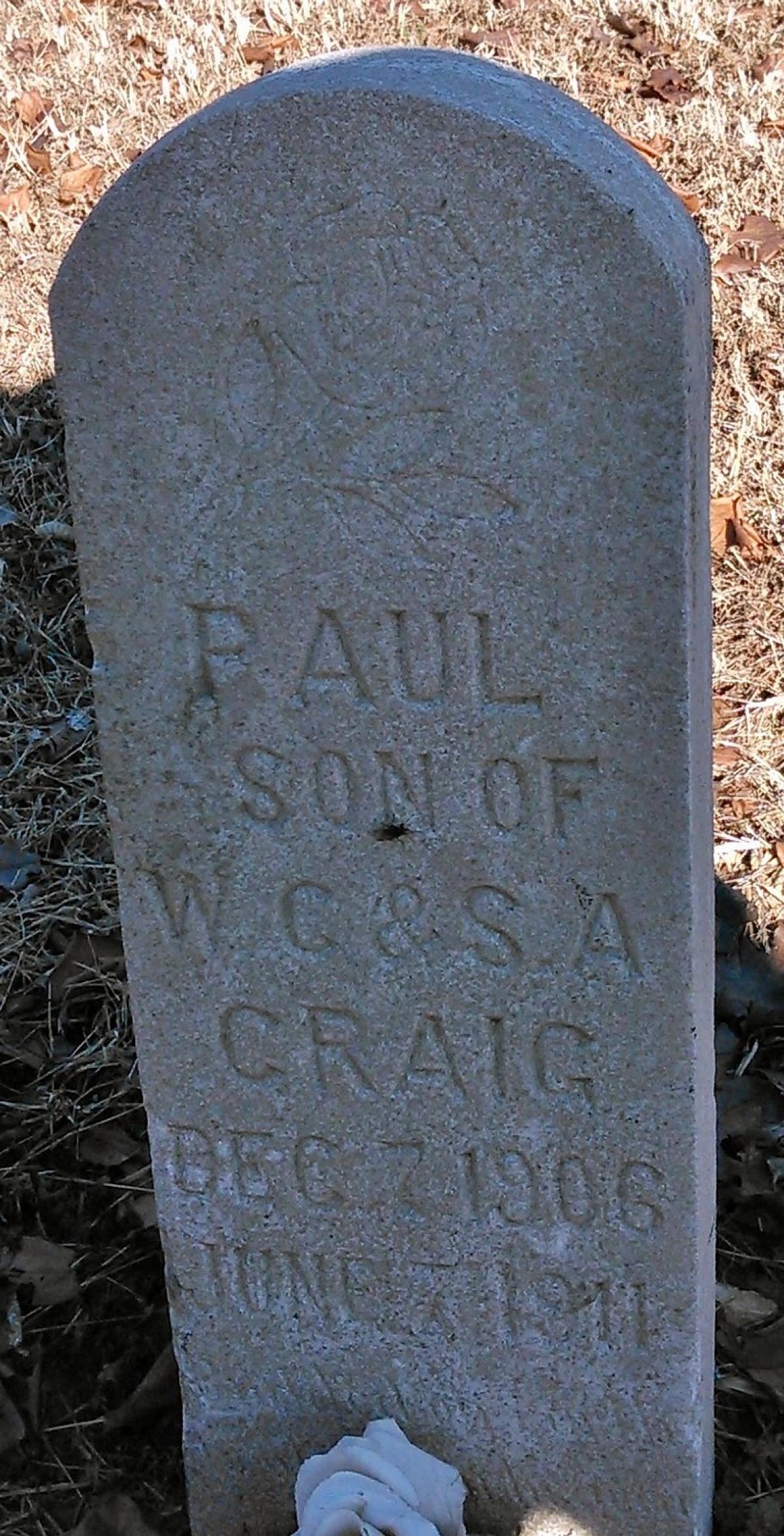 OK, Grove, Buzzard Cemetery, Craig, Paul Headstone