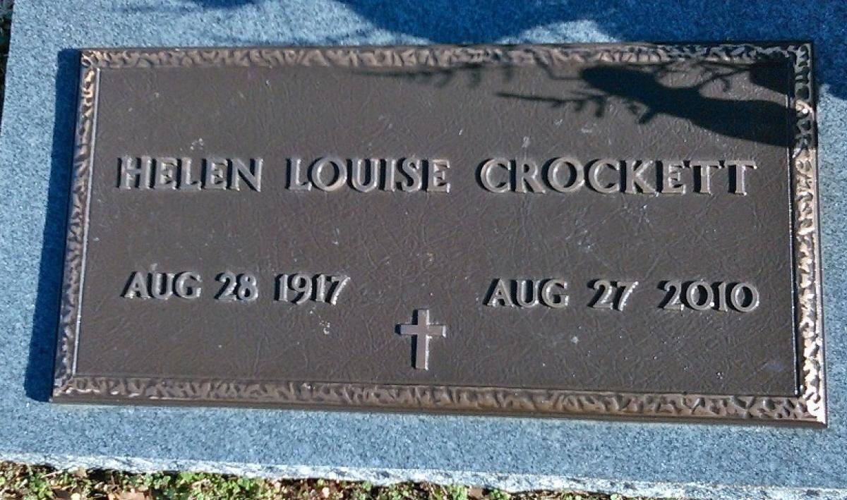 OK, Grove, Buzzard Cemetery, Crockett, Helen Louise Headstone