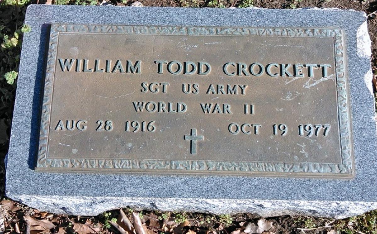 OK, Grove, Buzzard Cemetery, Crockett, William Todd Military Headstone