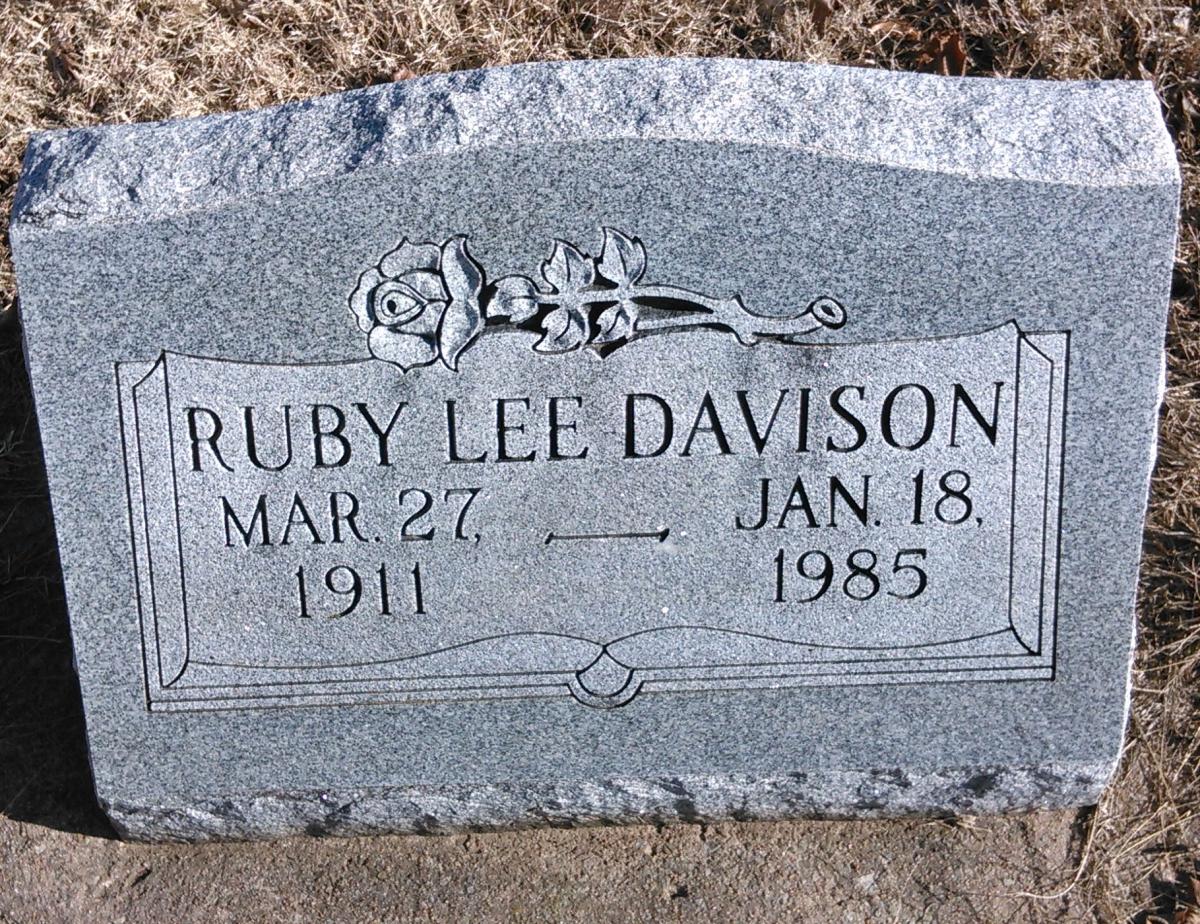 OK, Grove, Buzzard Cemetery, Davison, Ruby Lee Headstone