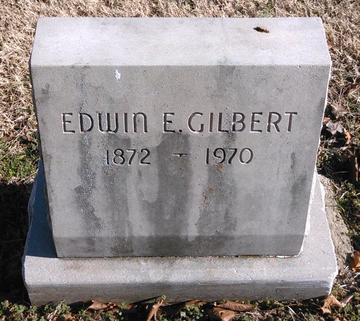 OK, Grove, Buzzard Cemetery, Gilbert, Edwin E. Headstone